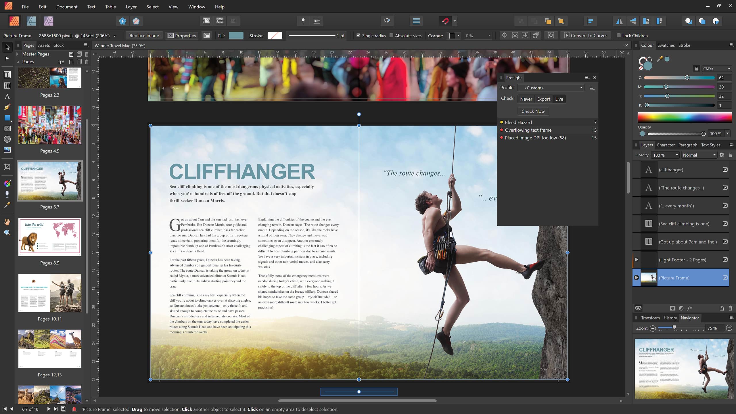 screenshot of Affinity Publisher